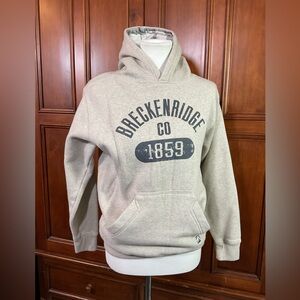 Outfitter Trading Company Youth Size XL BeigBreckenridge CO Hoodie Plaid Lining